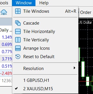 قائمة Window.